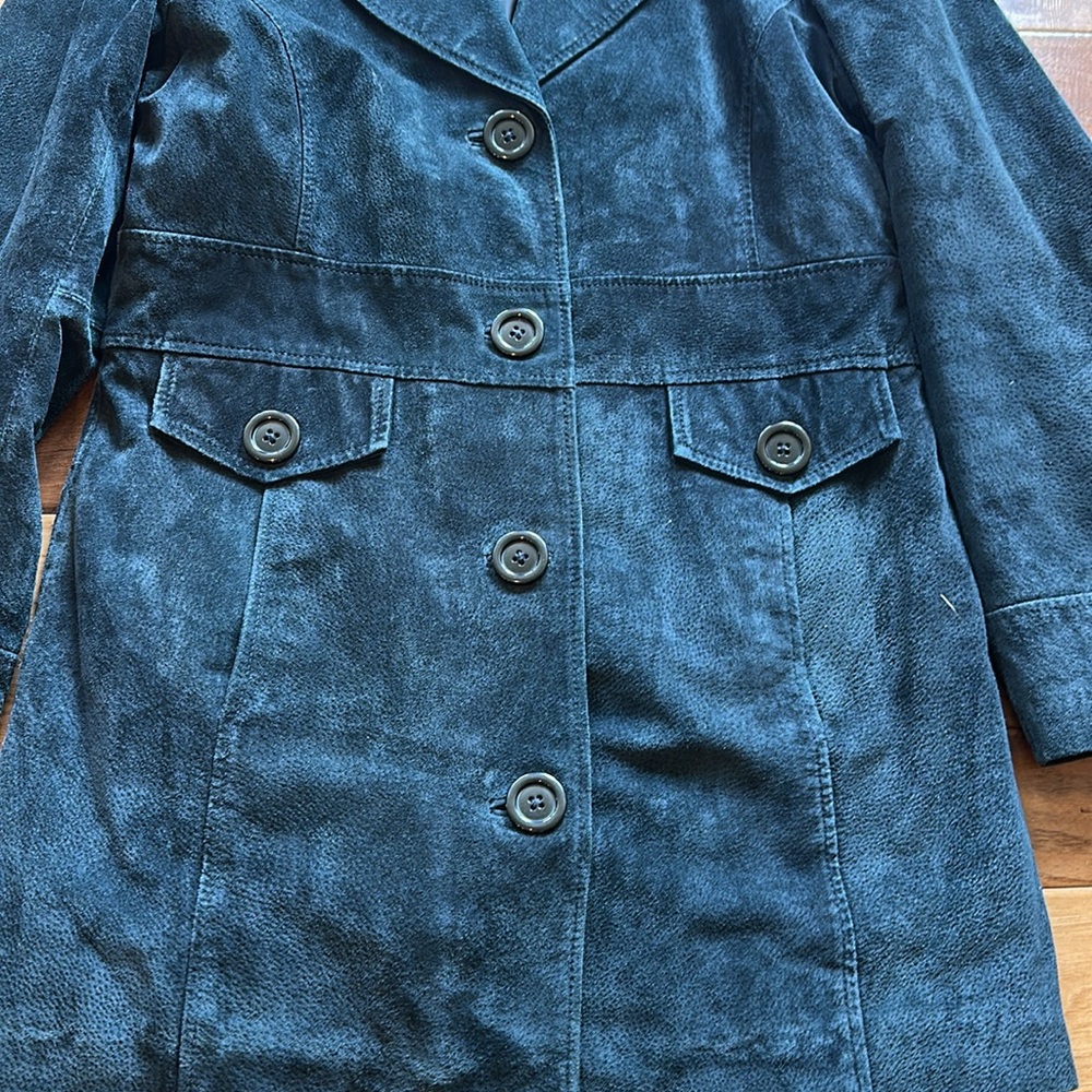 Vtg Y2K Relativity suede leather car coat. - Picture 3 of 6